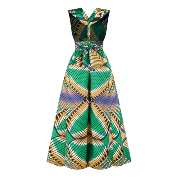 Green multi Print Jumpsuit - Picture 3 of 4